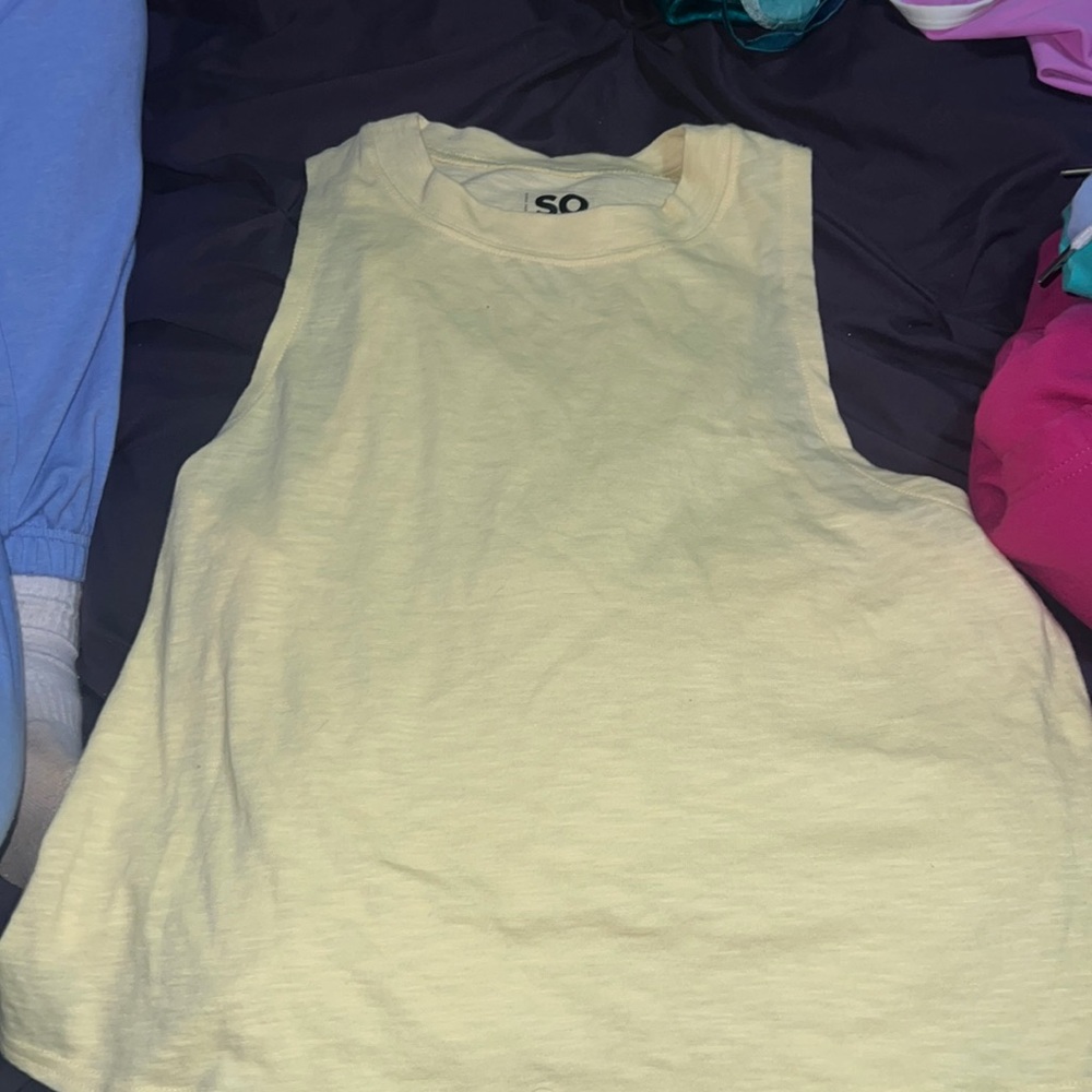 yellow tank top